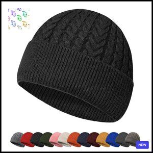 Classic Slouchy Knit Beanie Winter Hat Unisex Warm Stretchable Soft Fabric